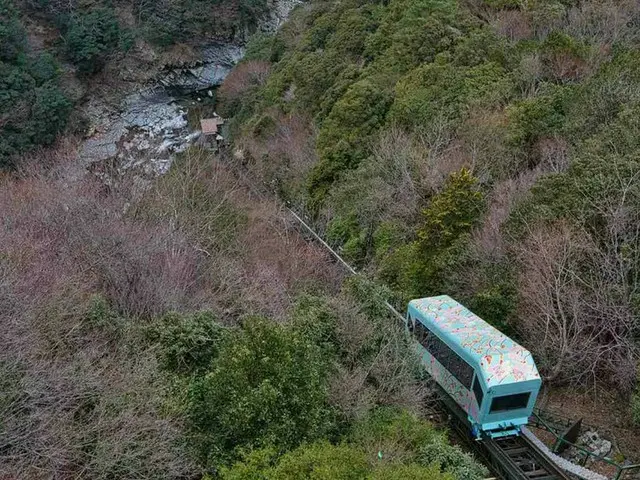 ホテル祖谷温泉の名物ケーブルカーに新車両が導入！ 華やかな「シン・ケーブルカー肆号機（4号機）」