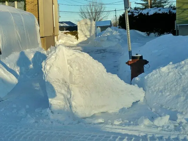 帰宅を阻む雪の塊【カナダ】