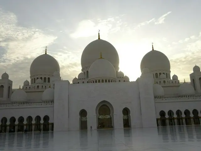 シェイク・ザイード・グランド・モスクのドームと大理石【アラブ首長国連邦・アブダビ】